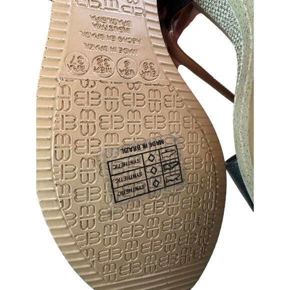 Mali Olivia Blue Faux Leather wedge Sandal SZ8 NWOT - Picture 7 of 7